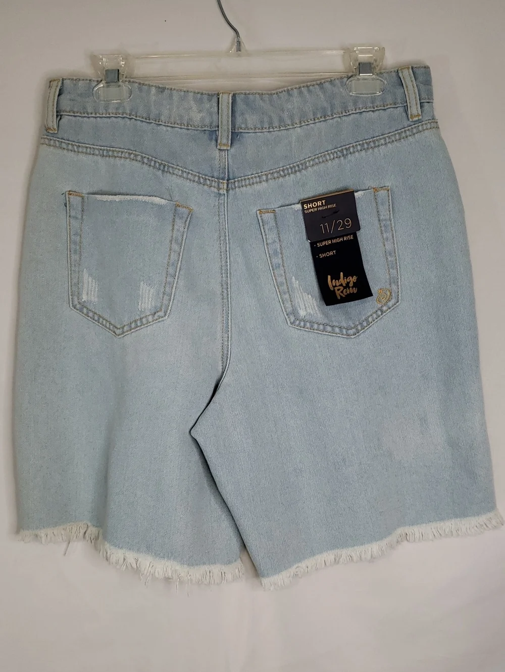 Indigo Rein Distressed Lightwash Recycled Denim Shorts, 11/29
